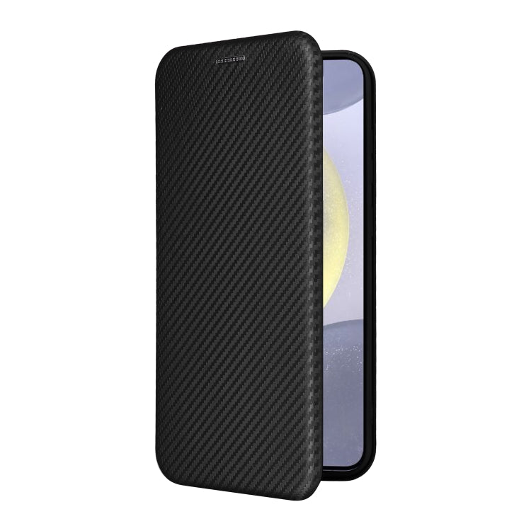 For Samsung Galaxy S25+ 5G Carbon Fiber Texture Flip Leather Phone Case