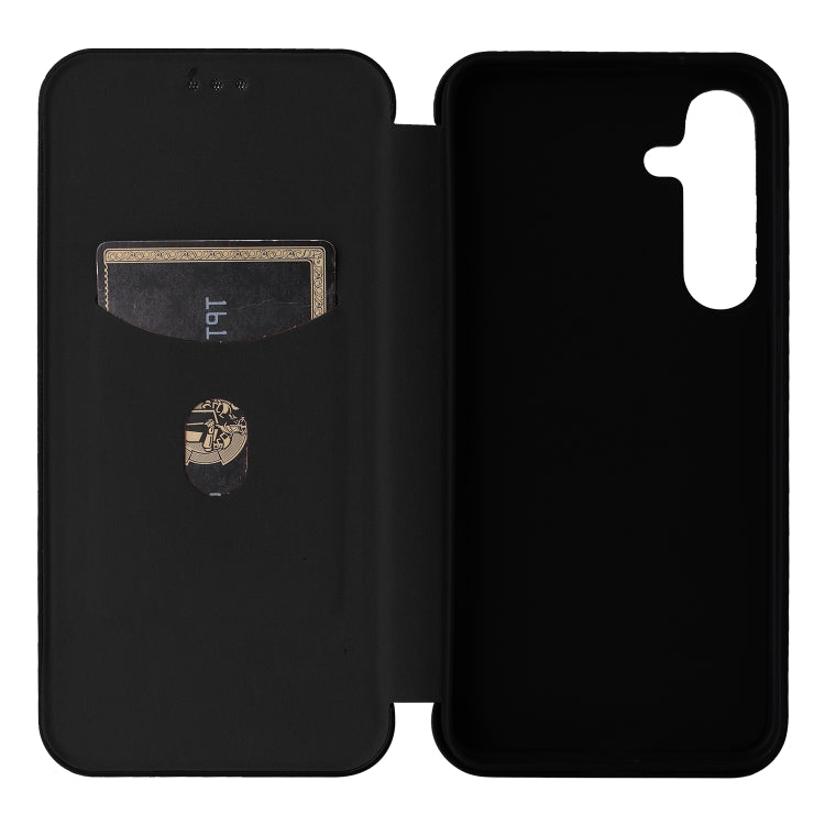 For Samsung Galaxy S25+ 5G Carbon Fiber Texture Flip Leather Phone Case