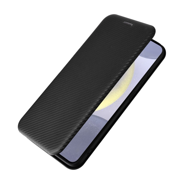 For Samsung Galaxy S25+ 5G Carbon Fiber Texture Flip Leather Phone Case