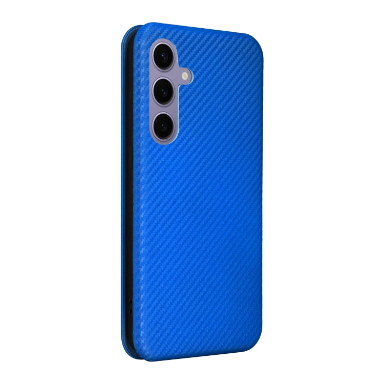 For Samsung Galaxy S25+ 5G Carbon Fiber Texture Flip Leather Phone Case