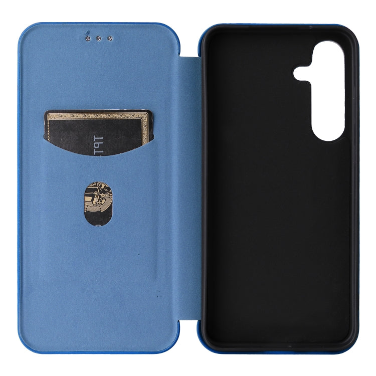 For Samsung Galaxy S25+ 5G Carbon Fiber Texture Flip Leather Phone Case