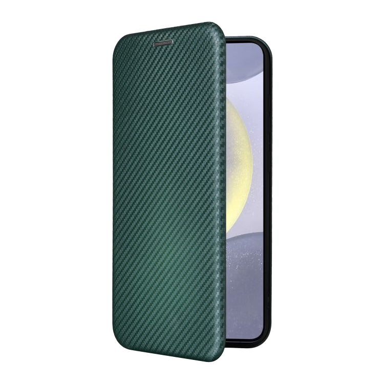 For Samsung Galaxy S25+ 5G Carbon Fiber Texture Flip Leather Phone Case