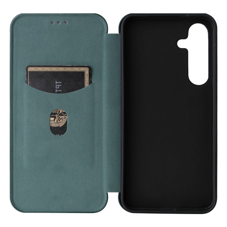 For Samsung Galaxy S25+ 5G Carbon Fiber Texture Flip Leather Phone Case