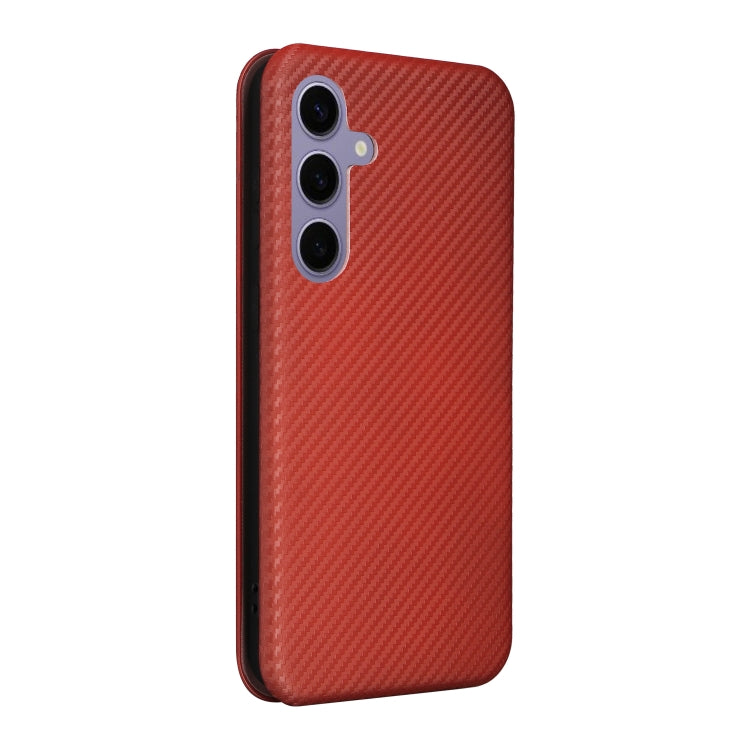 For Samsung Galaxy S25+ 5G Carbon Fiber Texture Flip Leather Phone Case