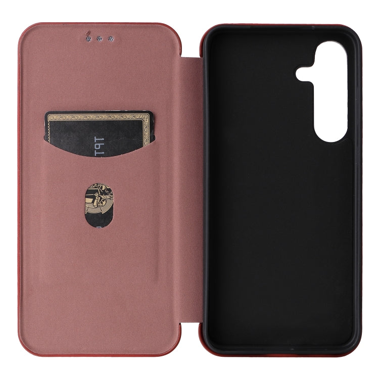 For Samsung Galaxy S25+ 5G Carbon Fiber Texture Flip Leather Phone Case