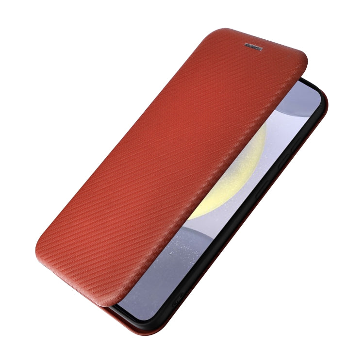 For Samsung Galaxy S25+ 5G Carbon Fiber Texture Flip Leather Phone Case