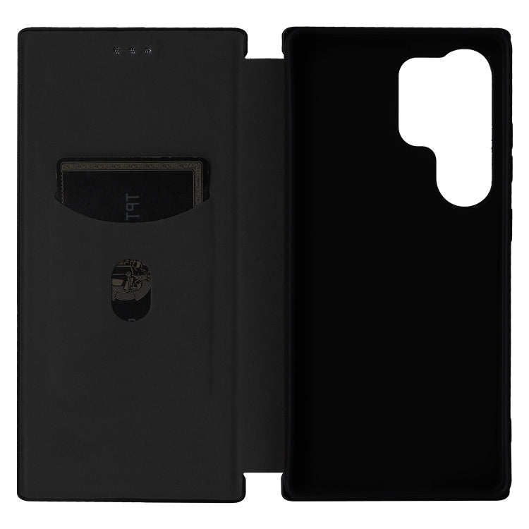 For Samsung Galaxy S25 Ultra 5G Carbon Fiber Texture Flip Leather Phone Case