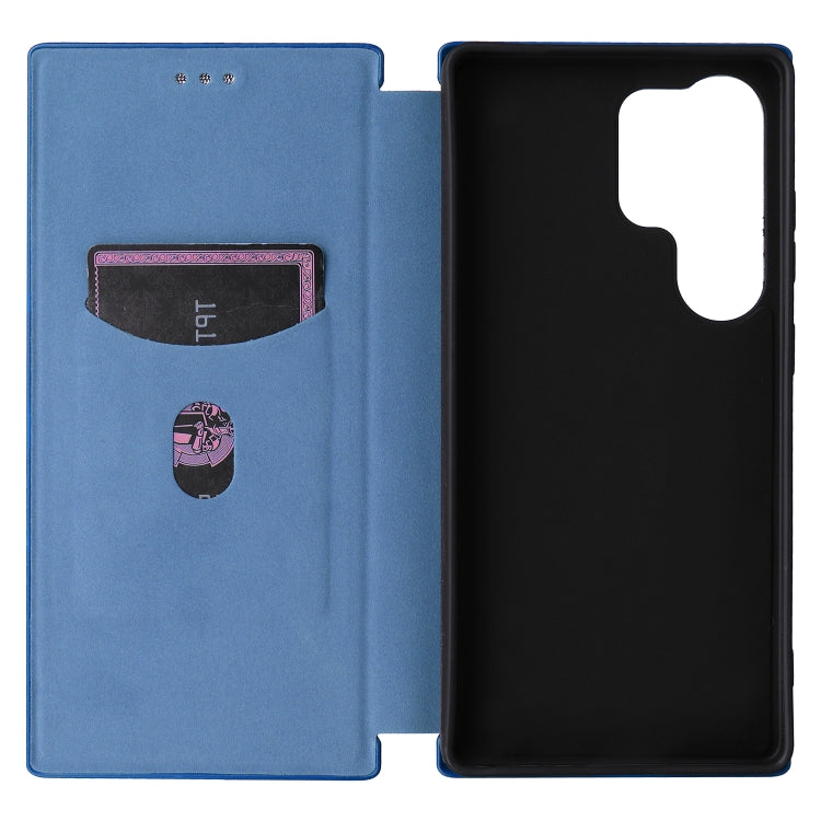 For Samsung Galaxy S25 Ultra 5G Carbon Fiber Texture Flip Leather Phone Case