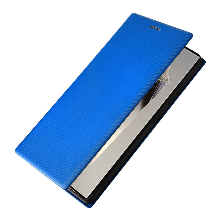For Samsung Galaxy S25 Ultra 5G Carbon Fiber Texture Flip Leather Phone Case