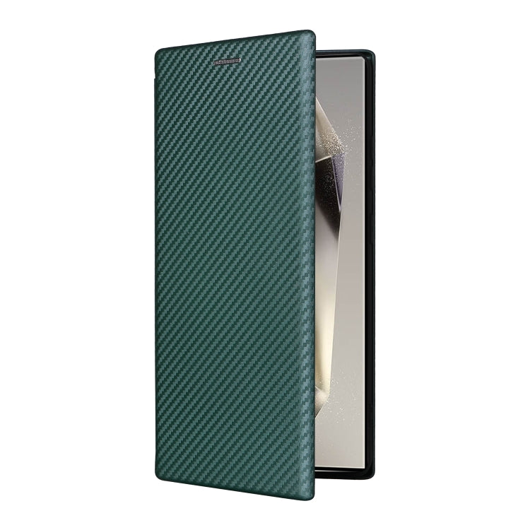 For Samsung Galaxy S25 Ultra 5G Carbon Fiber Texture Flip Leather Phone Case