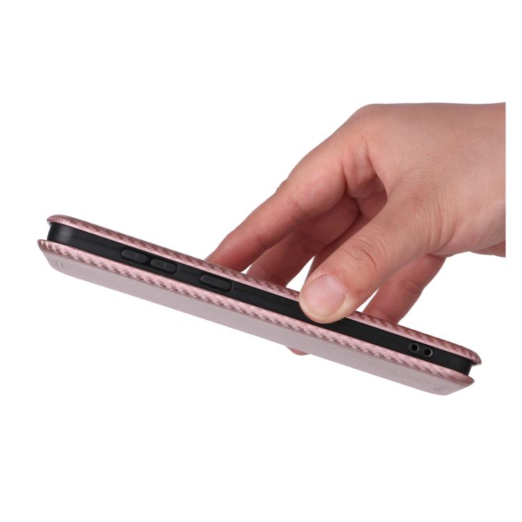 For Samsung Galaxy S25 Edge 5G Carbon Fiber Texture Flip Leather Phone Case