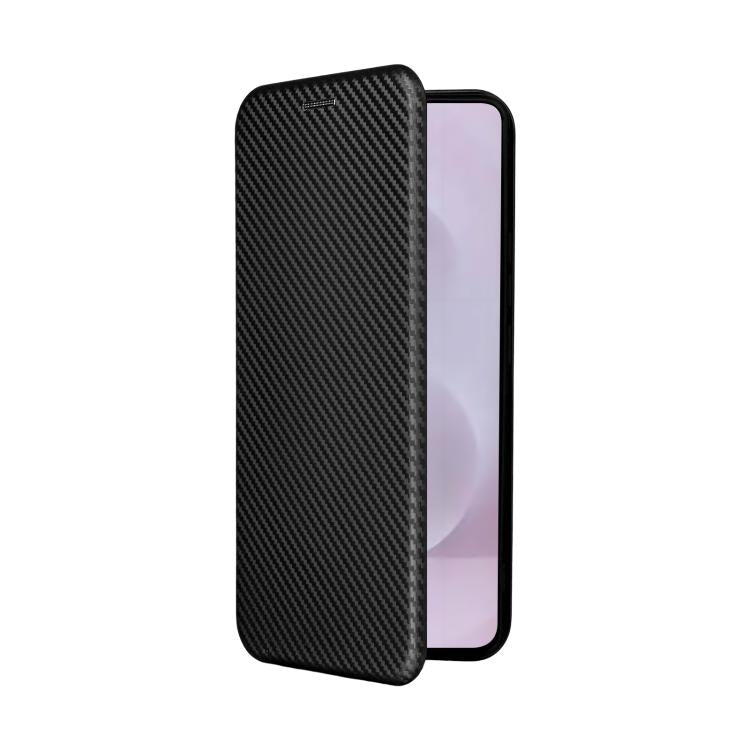 For Samsung Galaxy S25 Edge 5G Carbon Fiber Texture Flip Leather Phone Case
