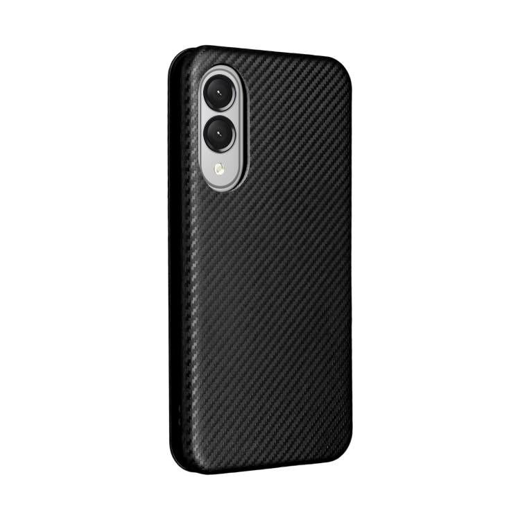 For Samsung Galaxy S25 Edge 5G Carbon Fiber Texture Flip Leather Phone Case