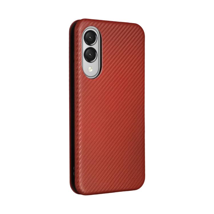 For Samsung Galaxy S25 Edge 5G Carbon Fiber Texture Flip Leather Phone Case