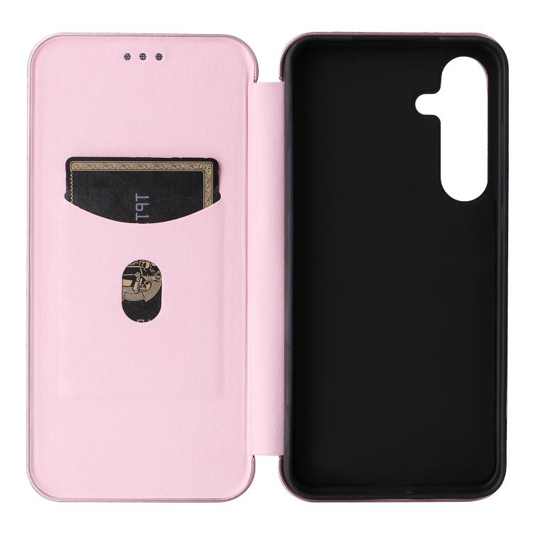 For Samsung Galaxy S25 FE 5G Carbon Fiber Texture Flip Leather Phone Case