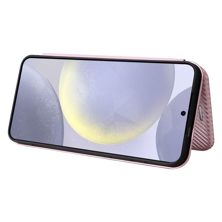 For Samsung Galaxy S25 FE 5G Carbon Fiber Texture Flip Leather Phone Case