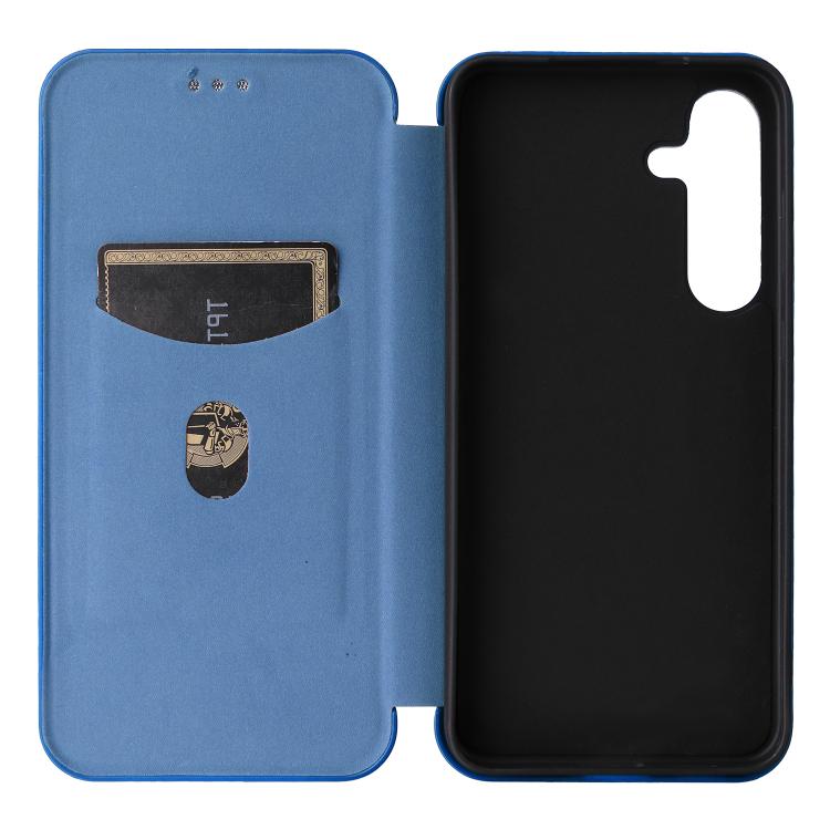 For Samsung Galaxy S25 FE 5G Carbon Fiber Texture Flip Leather Phone Case