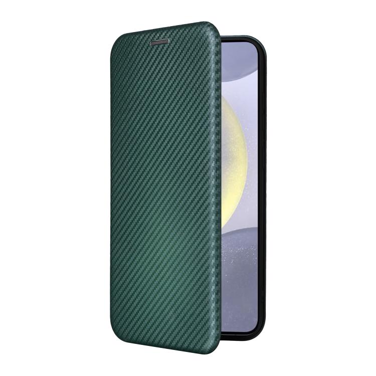 For Samsung Galaxy S25 FE 5G Carbon Fiber Texture Flip Leather Phone Case