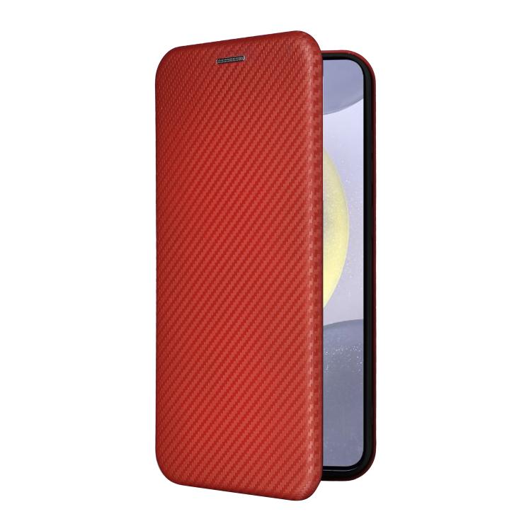 For Samsung Galaxy S25 FE 5G Carbon Fiber Texture Flip Leather Phone Case