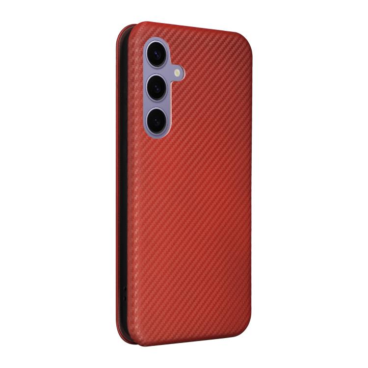 For Samsung Galaxy S25 FE 5G Carbon Fiber Texture Flip Leather Phone Case