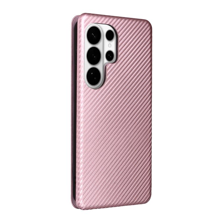 For Samsung Galaxy S26 Ultra 5G Carbon Fiber Texture Flip Leather Phone Case