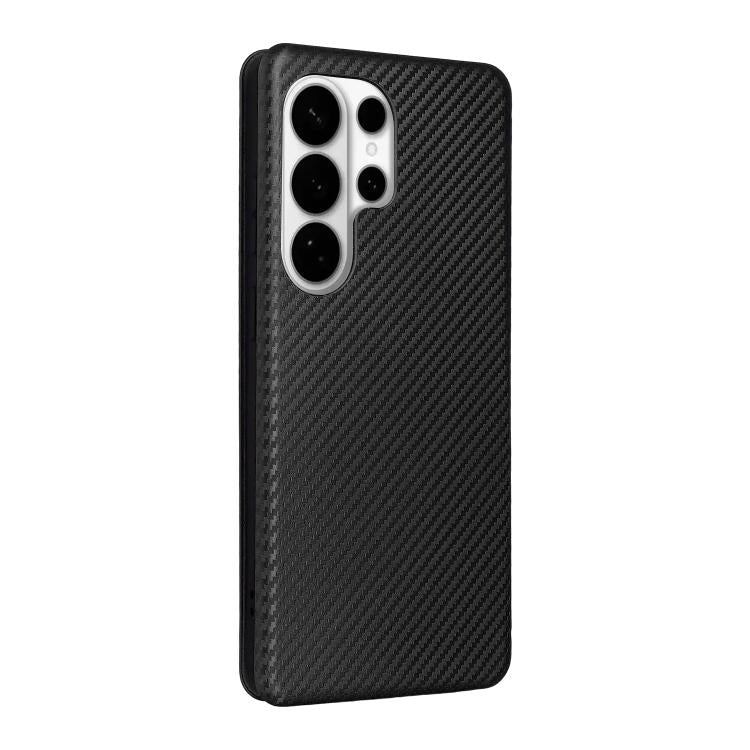 For Samsung Galaxy S26 Ultra 5G Carbon Fiber Texture Flip Leather Phone Case