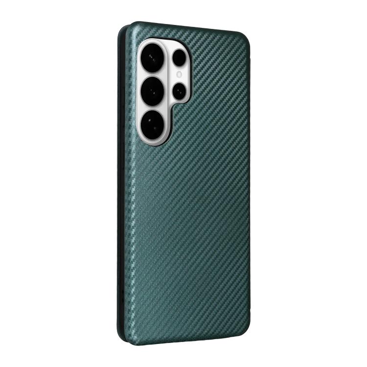 For Samsung Galaxy S26 Ultra 5G Carbon Fiber Texture Flip Leather Phone Case