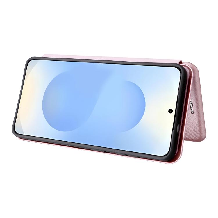 For Samsung Galaxy S26 5G Carbon Fiber Texture Flip Leather Phone Case