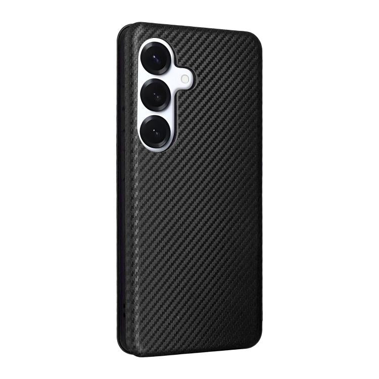 For Samsung Galaxy S26 5G Carbon Fiber Texture Flip Leather Phone Case