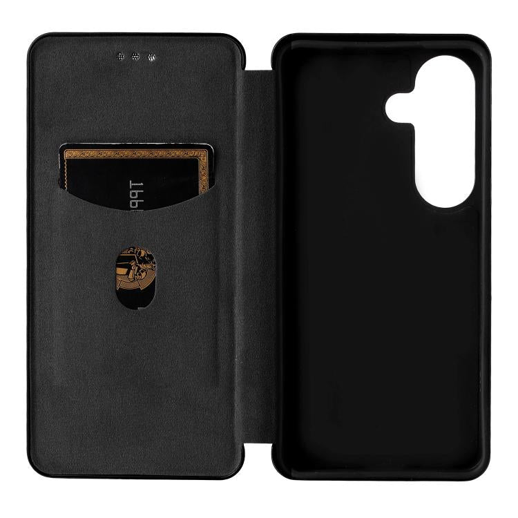 For Samsung Galaxy S26 5G Carbon Fiber Texture Flip Leather Phone Case