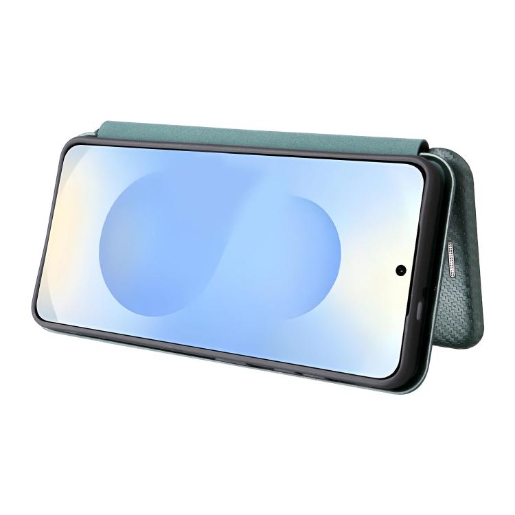 For Samsung Galaxy S26 5G Carbon Fiber Texture Flip Leather Phone Case