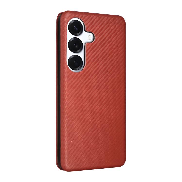 For Samsung Galaxy S26 5G Carbon Fiber Texture Flip Leather Phone Case