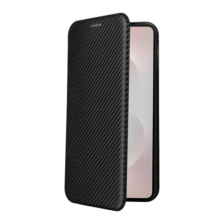 For Samsung Galaxy S26 Edge 5G Carbon Fiber Texture Flip Leather Phone Case