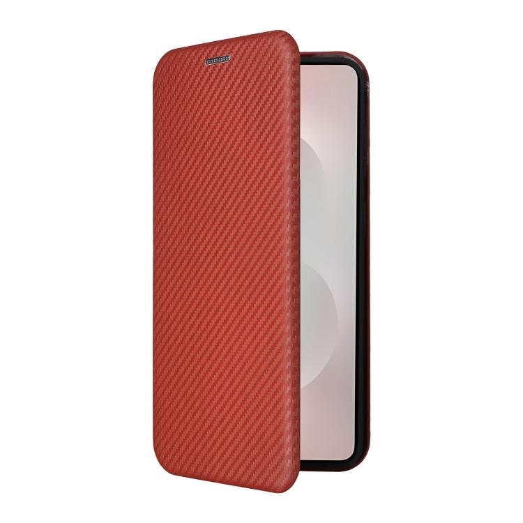 For Samsung Galaxy S26 Edge 5G Carbon Fiber Texture Flip Leather Phone Case