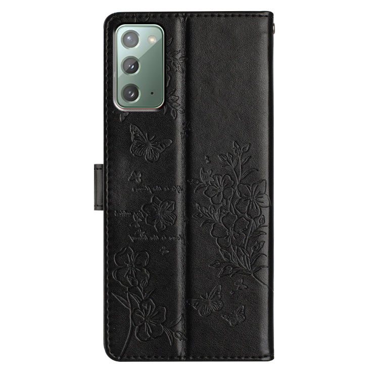 For Samsung Galaxy Note20 Butterflies and Flowers Leather Phone Case