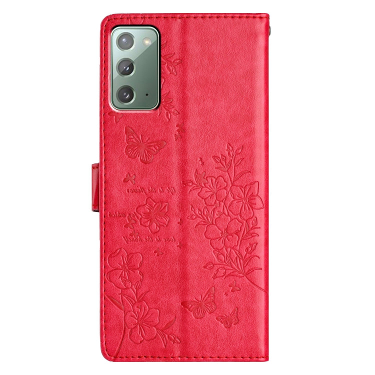 For Samsung Galaxy Note20 Butterflies and Flowers Leather Phone Case