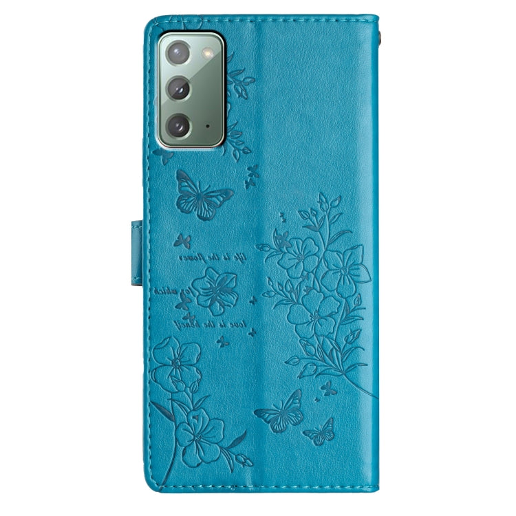 For Samsung Galaxy Note20 Butterflies and Flowers Leather Phone Case