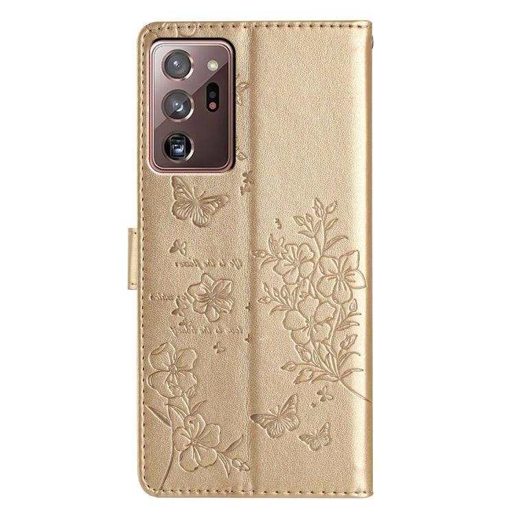 For Samsung Galaxy Note20 Ultra Butterflies and Flowers Leather Phone Case
