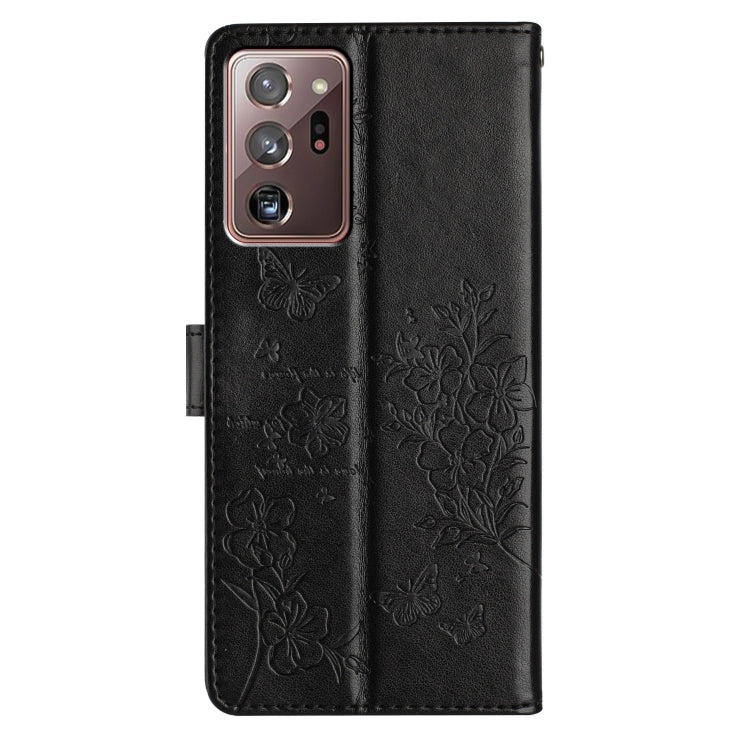 For Samsung Galaxy Note20 Ultra Butterflies and Flowers Leather Phone Case