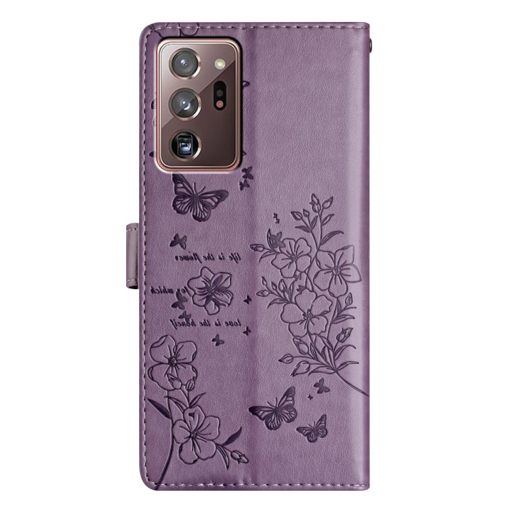 For Samsung Galaxy Note20 Ultra Butterflies and Flowers Leather Phone Case