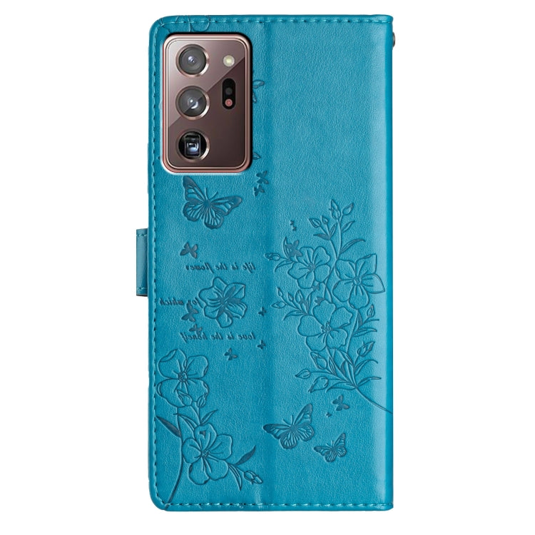 For Samsung Galaxy Note20 Ultra Butterflies and Flowers Leather Phone Case