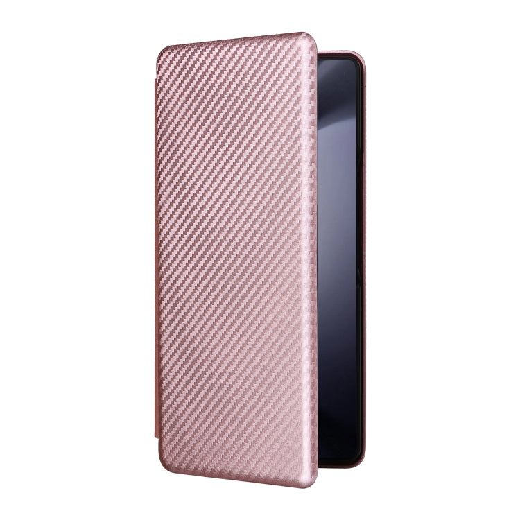 For Samsung Galaxy Z Fold6 Carbon Fiber Texture Flip Leather Phone Case