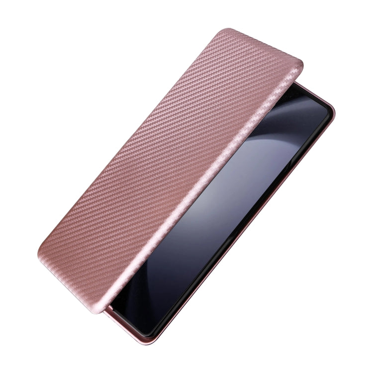 For Samsung Galaxy Z Fold6 Carbon Fiber Texture Flip Leather Phone Case