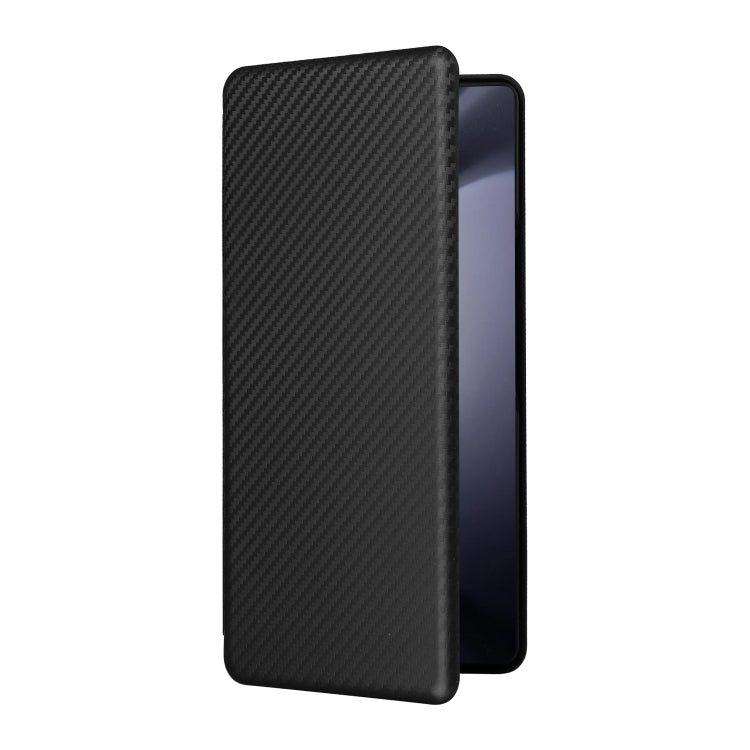For Samsung Galaxy Z Fold6 Carbon Fiber Texture Flip Leather Phone Case