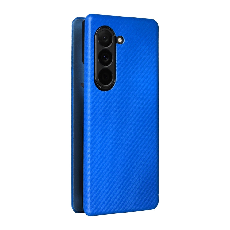 For Samsung Galaxy Z Fold6 Carbon Fiber Texture Flip Leather Phone Case