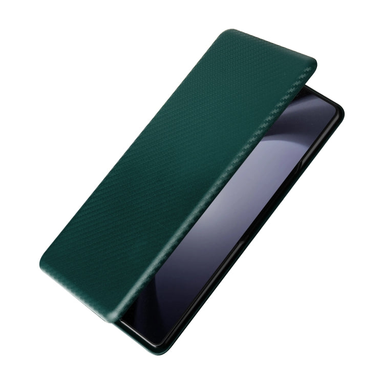 For Samsung Galaxy Z Fold6 Carbon Fiber Texture Flip Leather Phone Case
