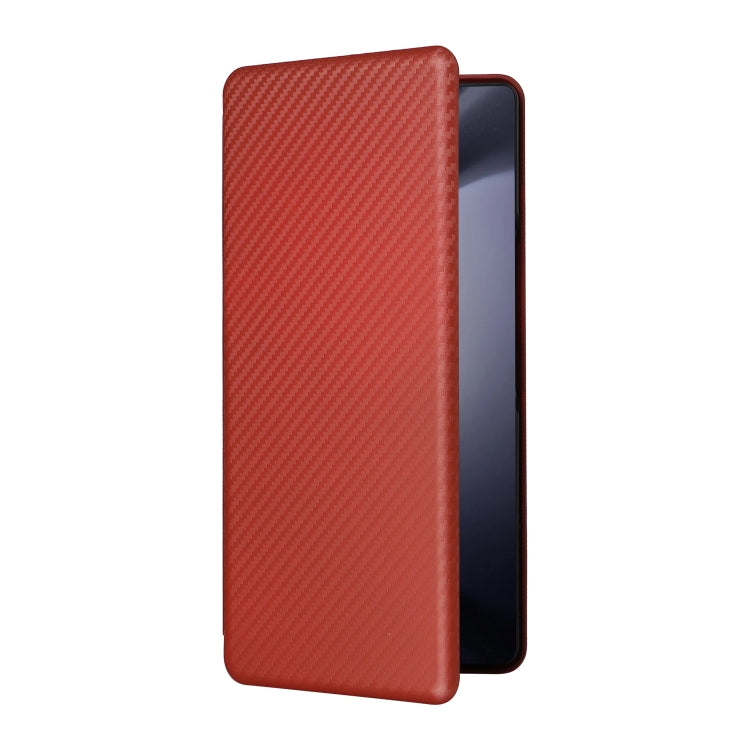 For Samsung Galaxy Z Fold6 Carbon Fiber Texture Flip Leather Phone Case