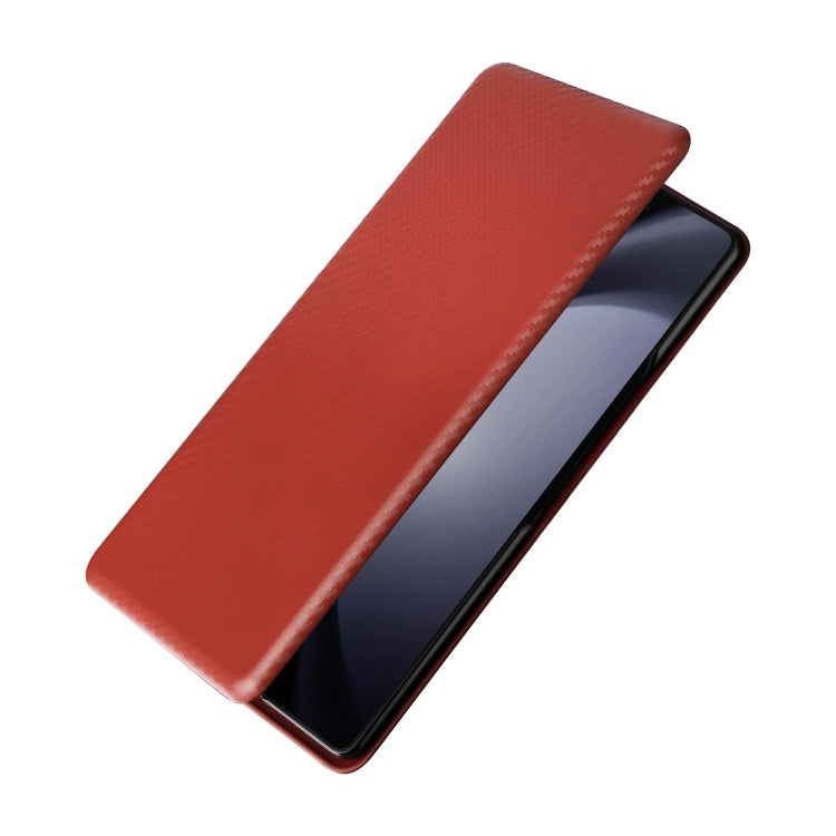 For Samsung Galaxy Z Fold6 Carbon Fiber Texture Flip Leather Phone Case