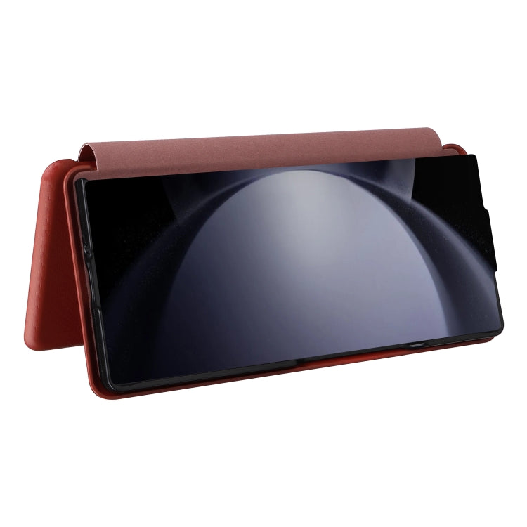 For Samsung Galaxy Z Fold6 Carbon Fiber Texture Flip Leather Phone Case