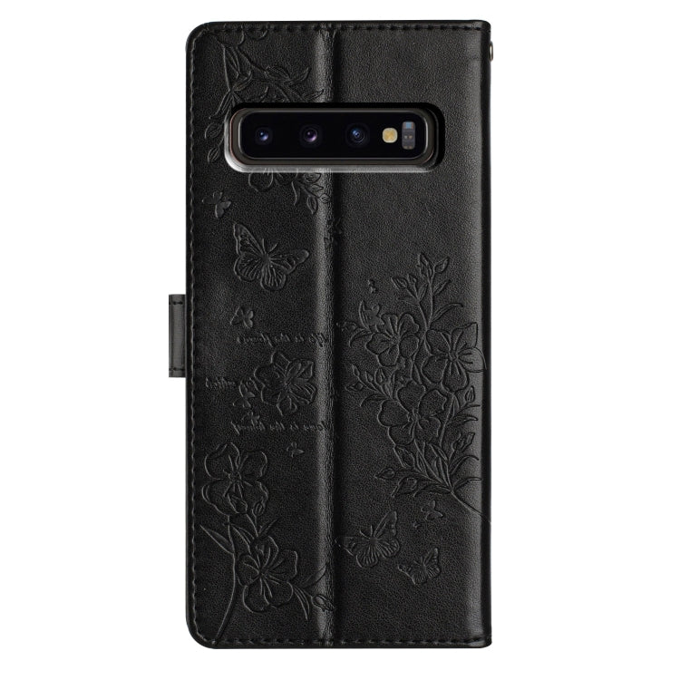 For Samsung Galaxy S10 Butterflies and Flowers Leather Phone Case